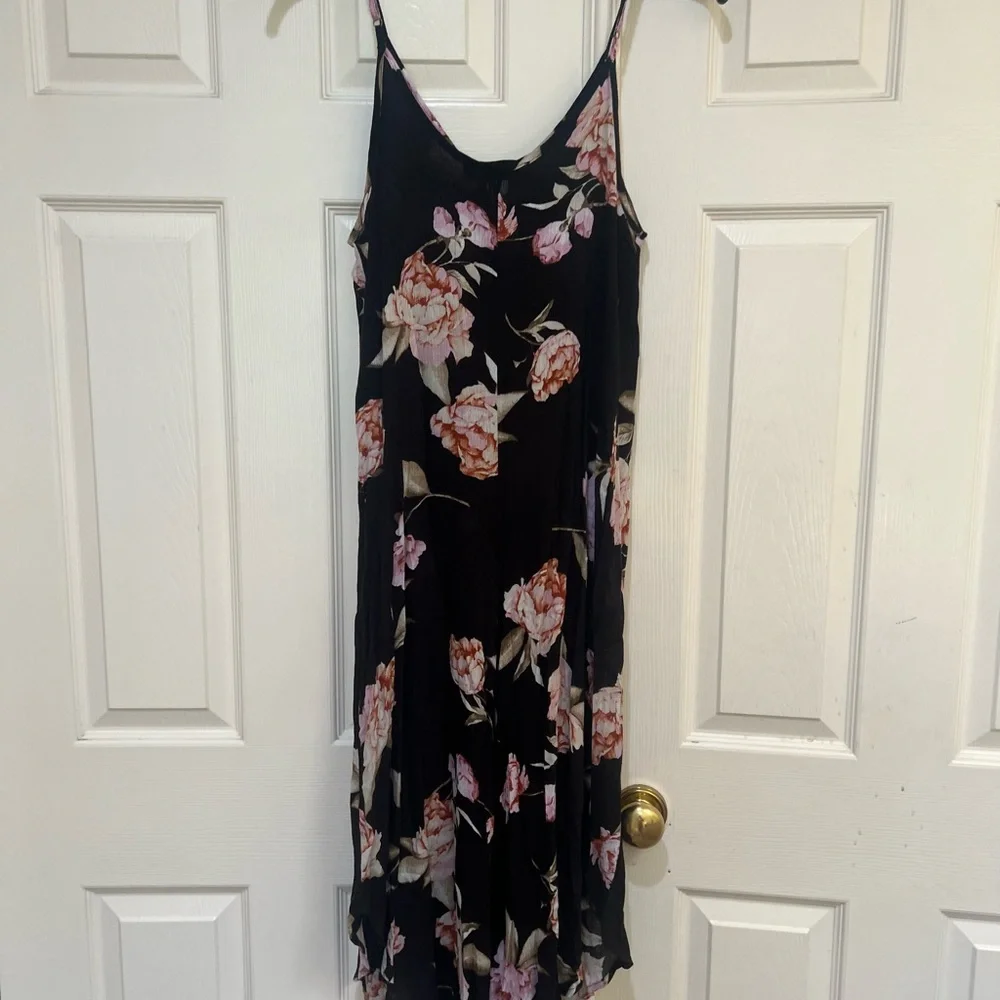 Audrey 1+3 Black floral Wide Leg Jumpsuit Boho Resort Chic small